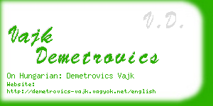 vajk demetrovics business card